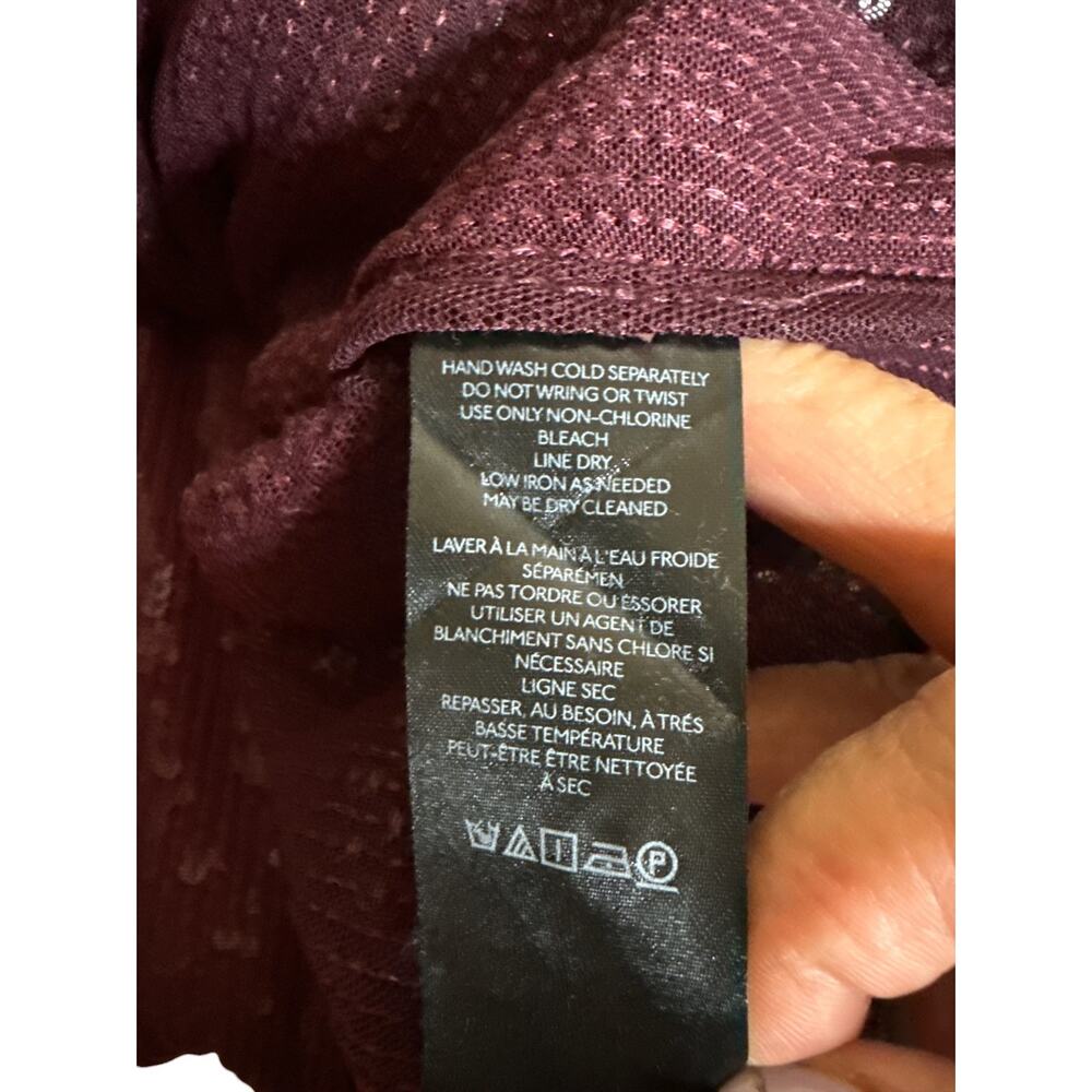 Anthropologie Pilcro Sequin Button Up Shirt Women’s L Burgundy Oversized EUC - Picture 10 of 10